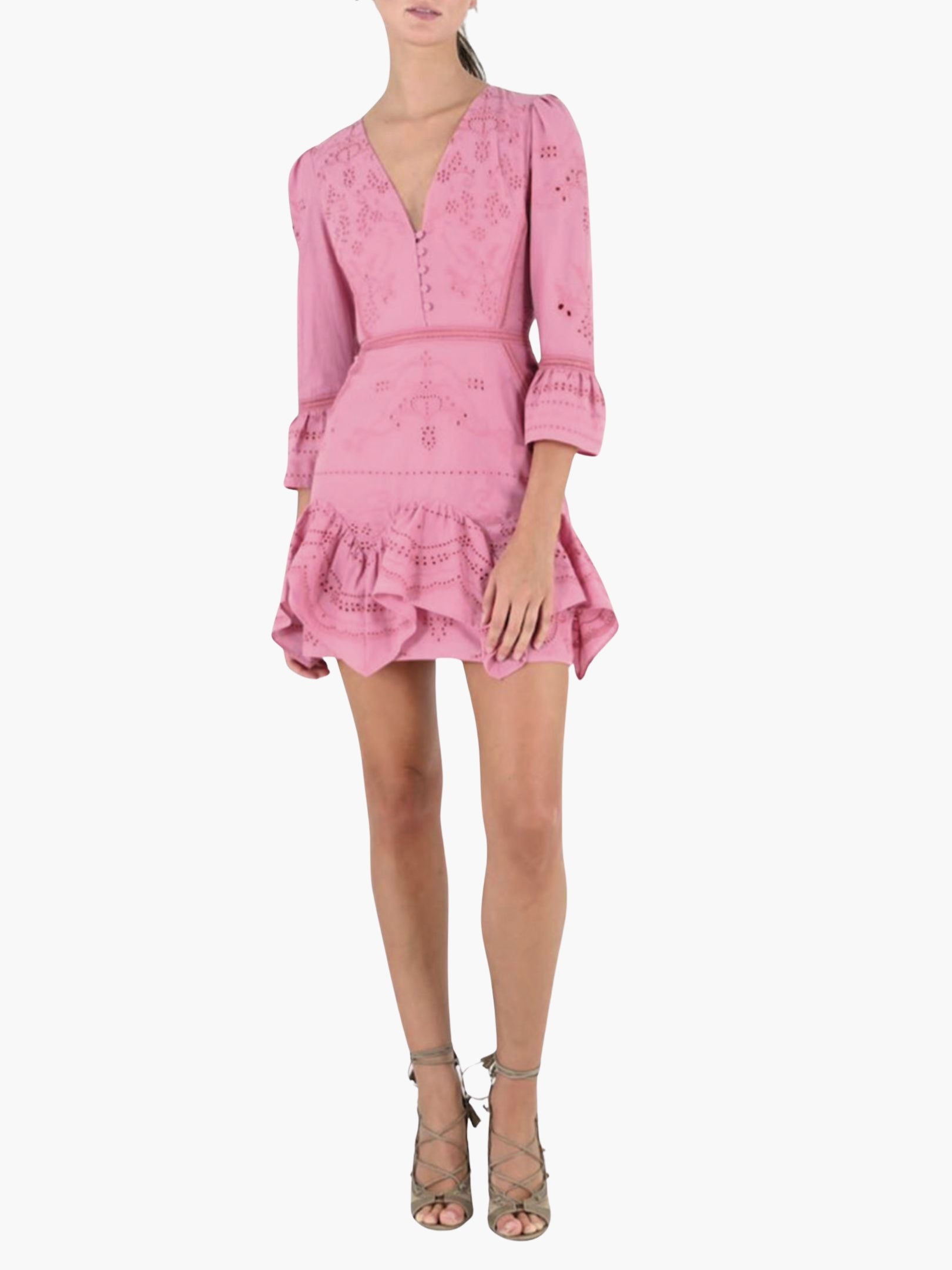 Embroidered Cotton Voile Mini Dress