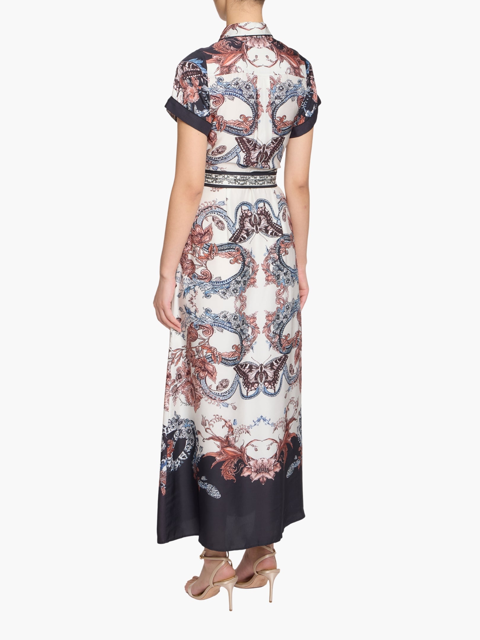 Garden of Eve Belted Twill Shirt Maxi Dress