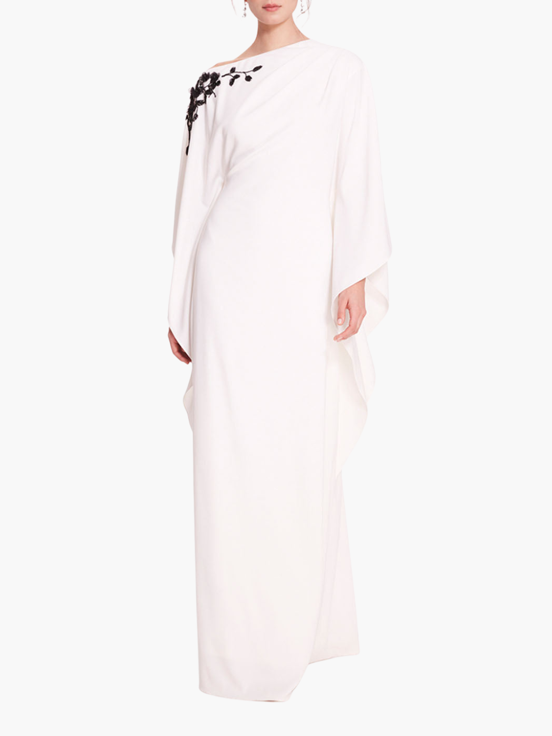 Embroidered Draped Kaftan Gown