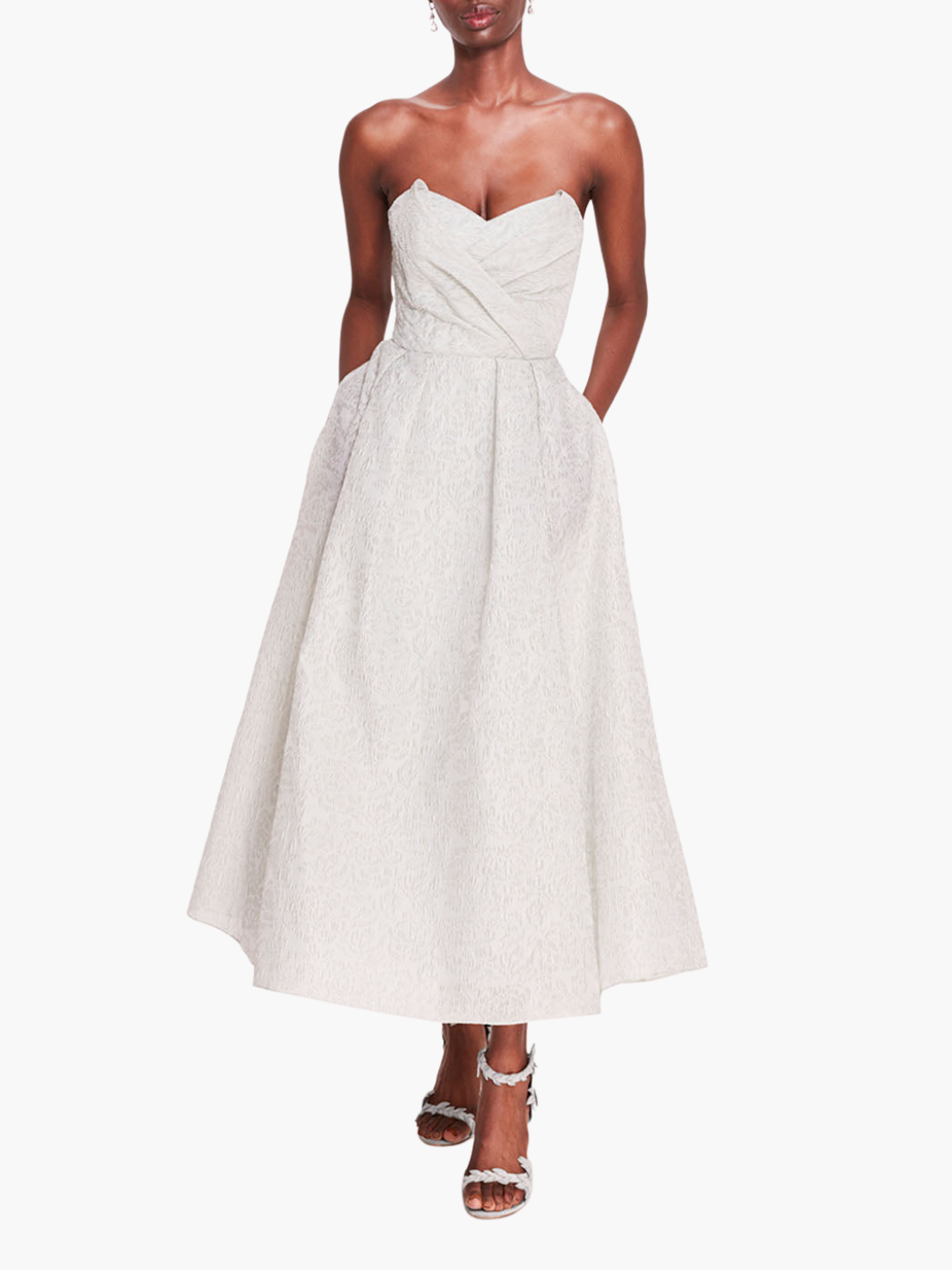 Cloque Sweetheart Dress | Marchesa Cloque Sweetheart Dress | Marchesa