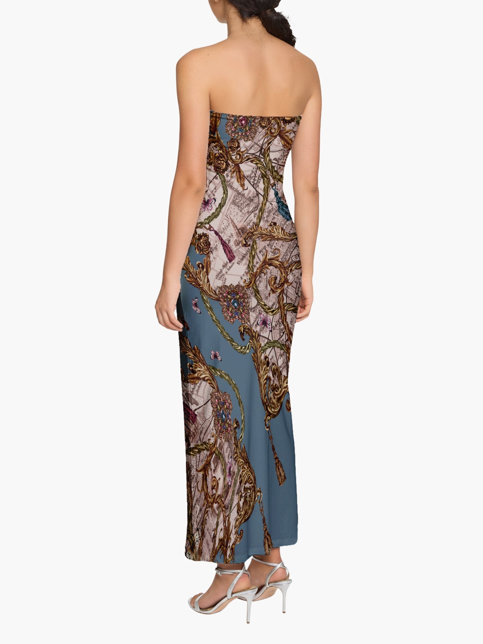 Jewel of Edinburgh Strapless Printed Midi Dress