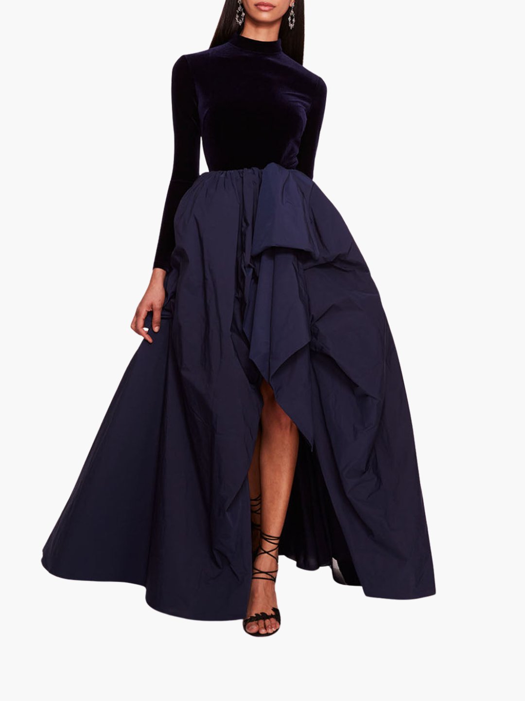 Marchesa Notte Velvet Taffeta Gown