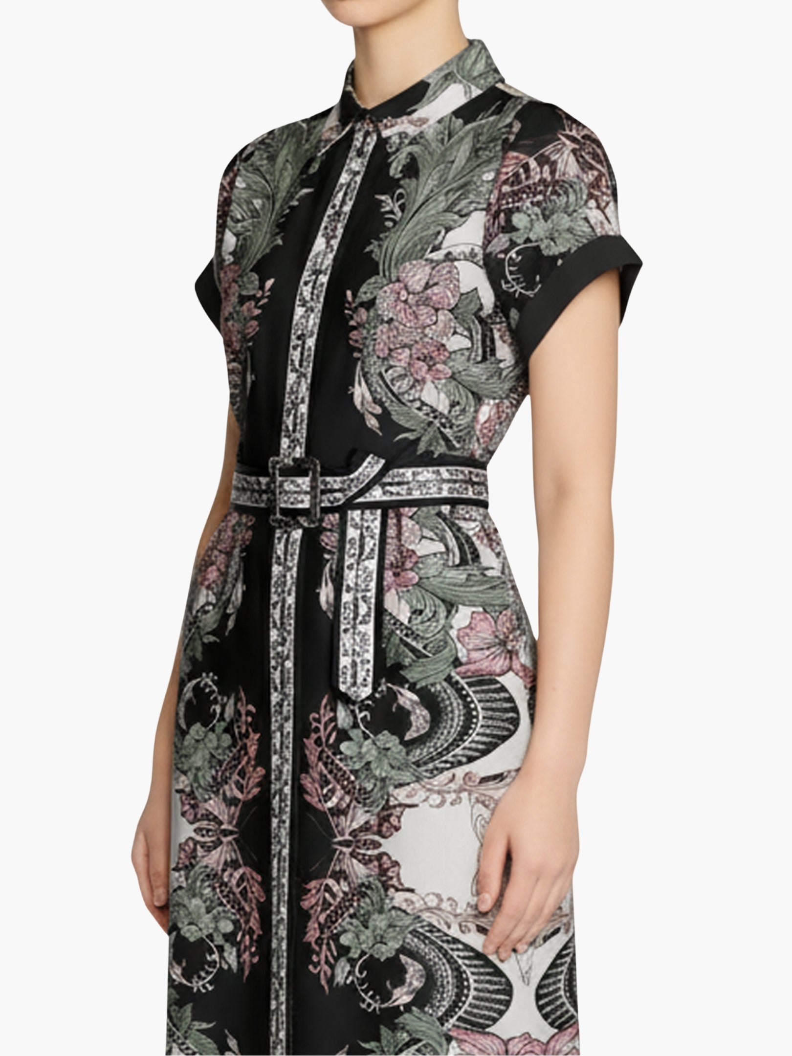 Garden of Eve Belted Twill Shirt Maxi Dress