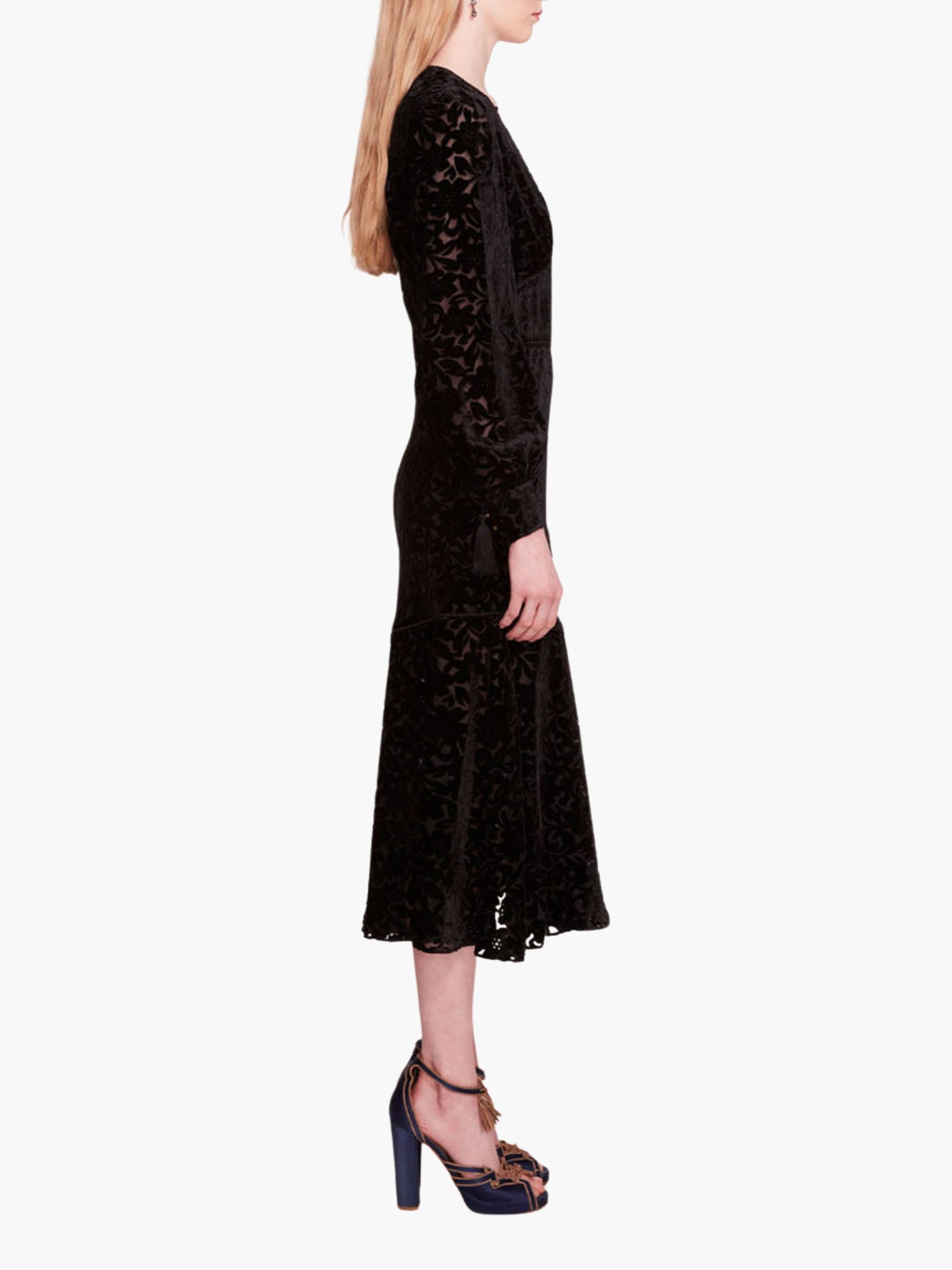 Velvet Burnout Midi Dress