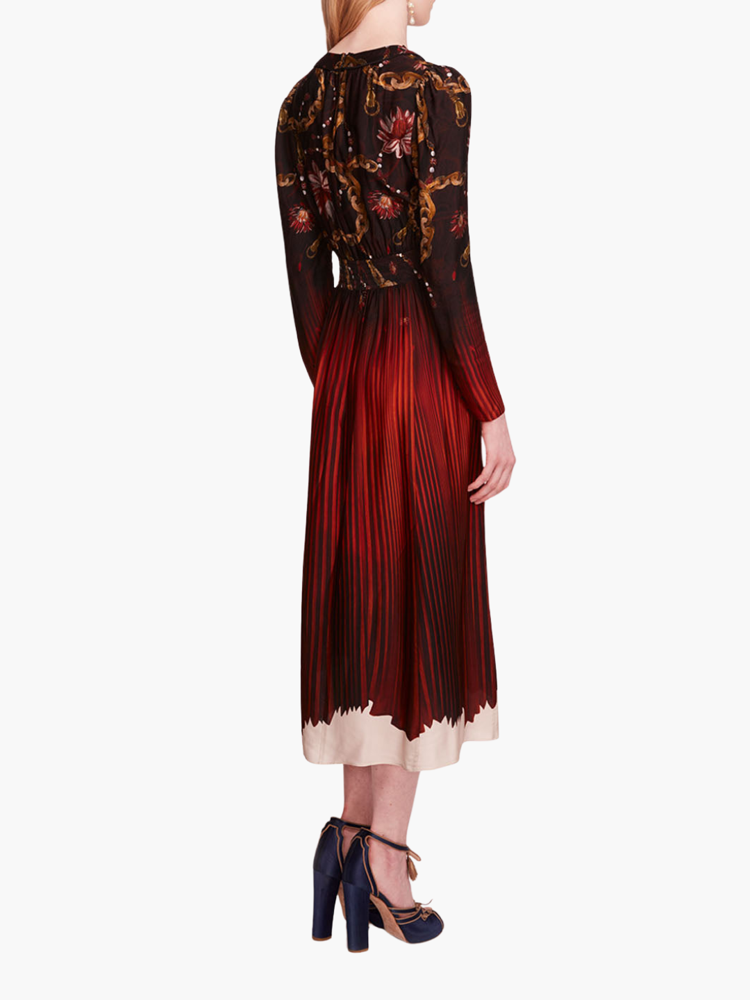 Viscose Georgette V-Neck Midi Dress