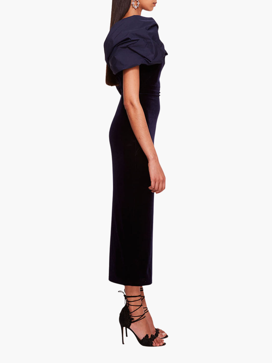 Velvet Asymmetrical Midi Dress