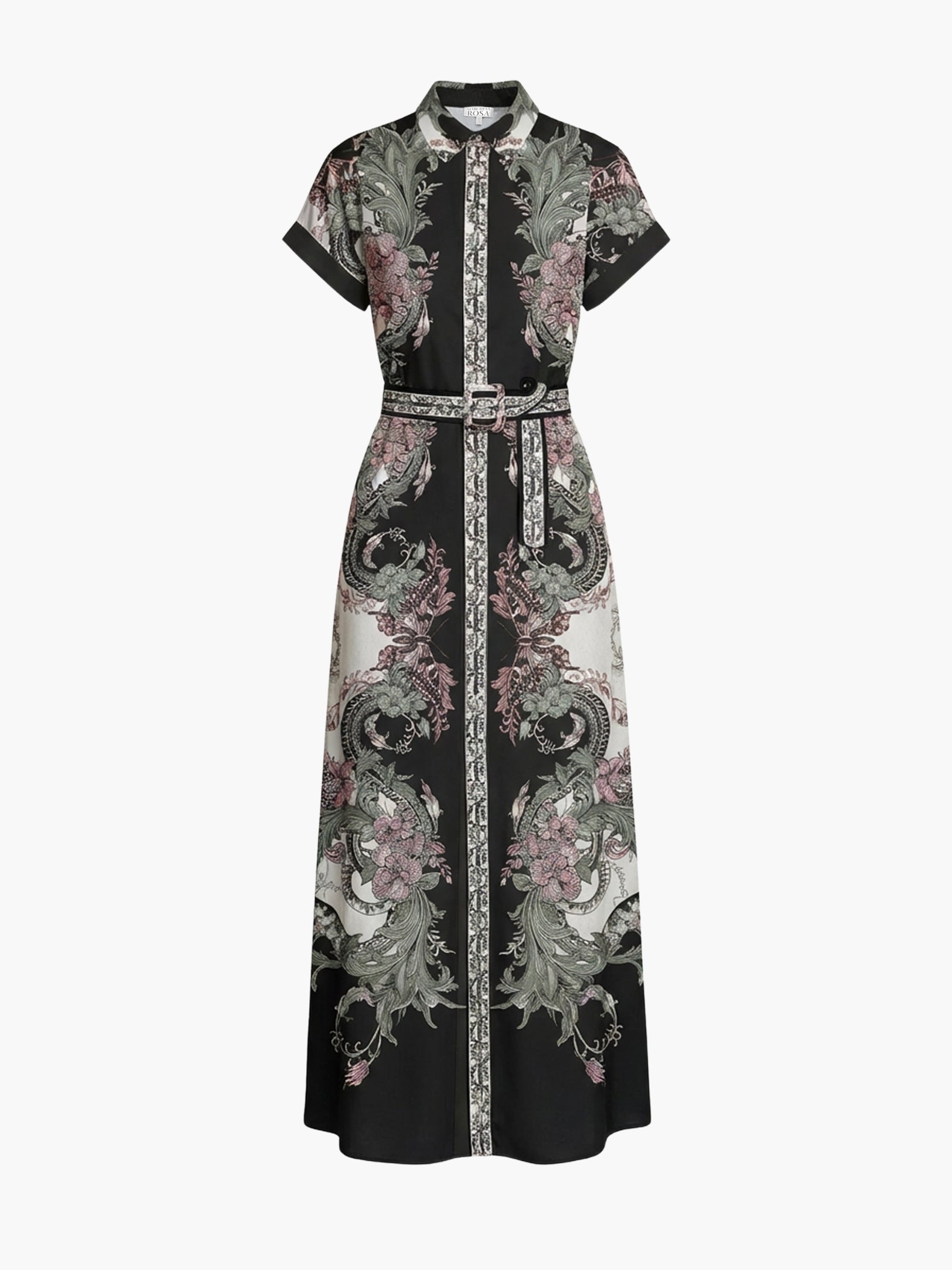 Garden of Eve Belted Twill Shirt Maxi Dress