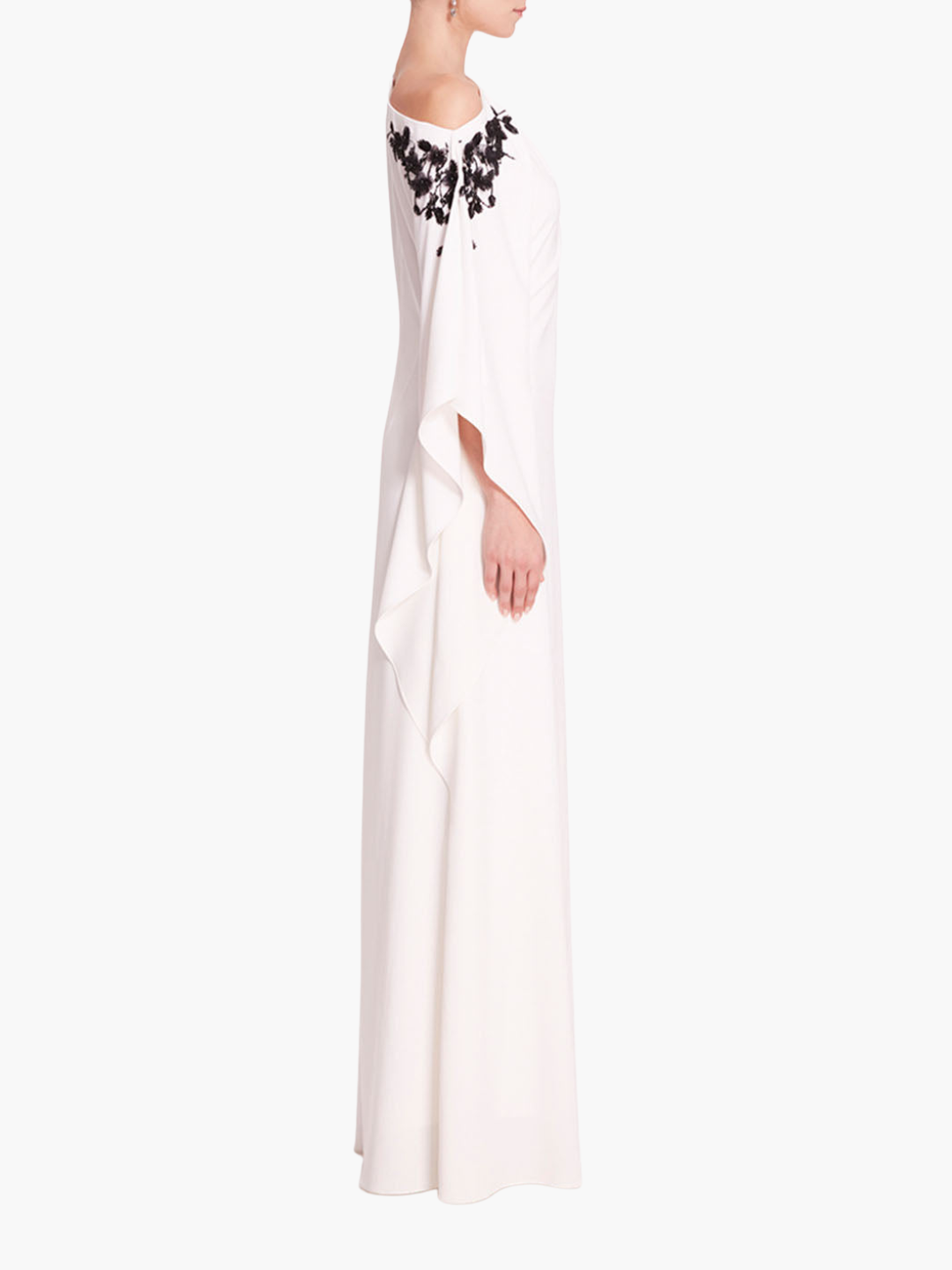 Embroidered Draped Kaftan Gown