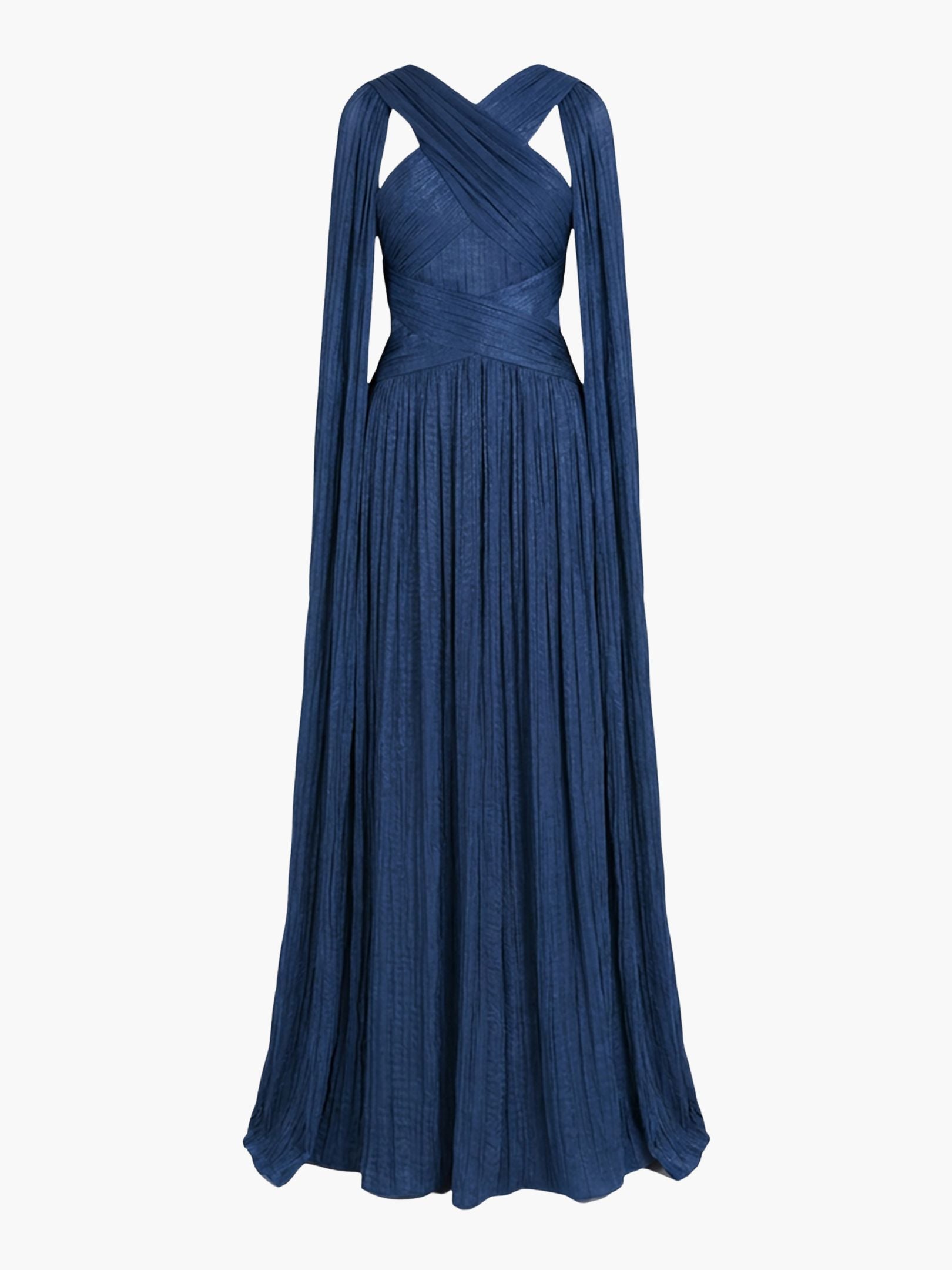 Criss-Cross Satin Streamer Gown