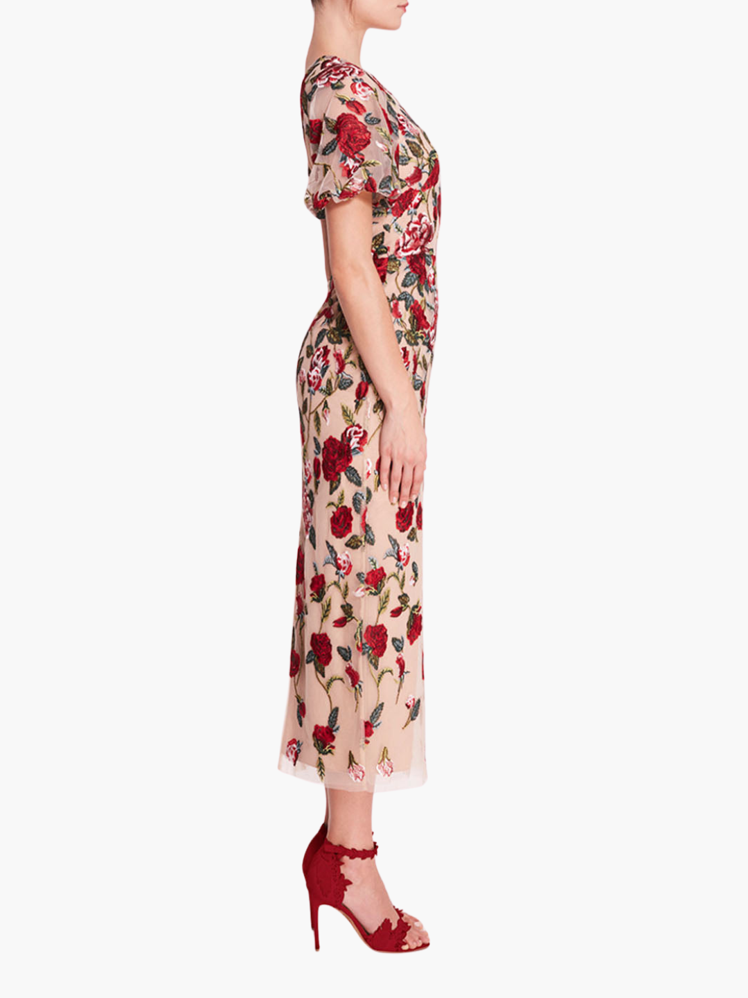 Roses Tulle Midi Dress