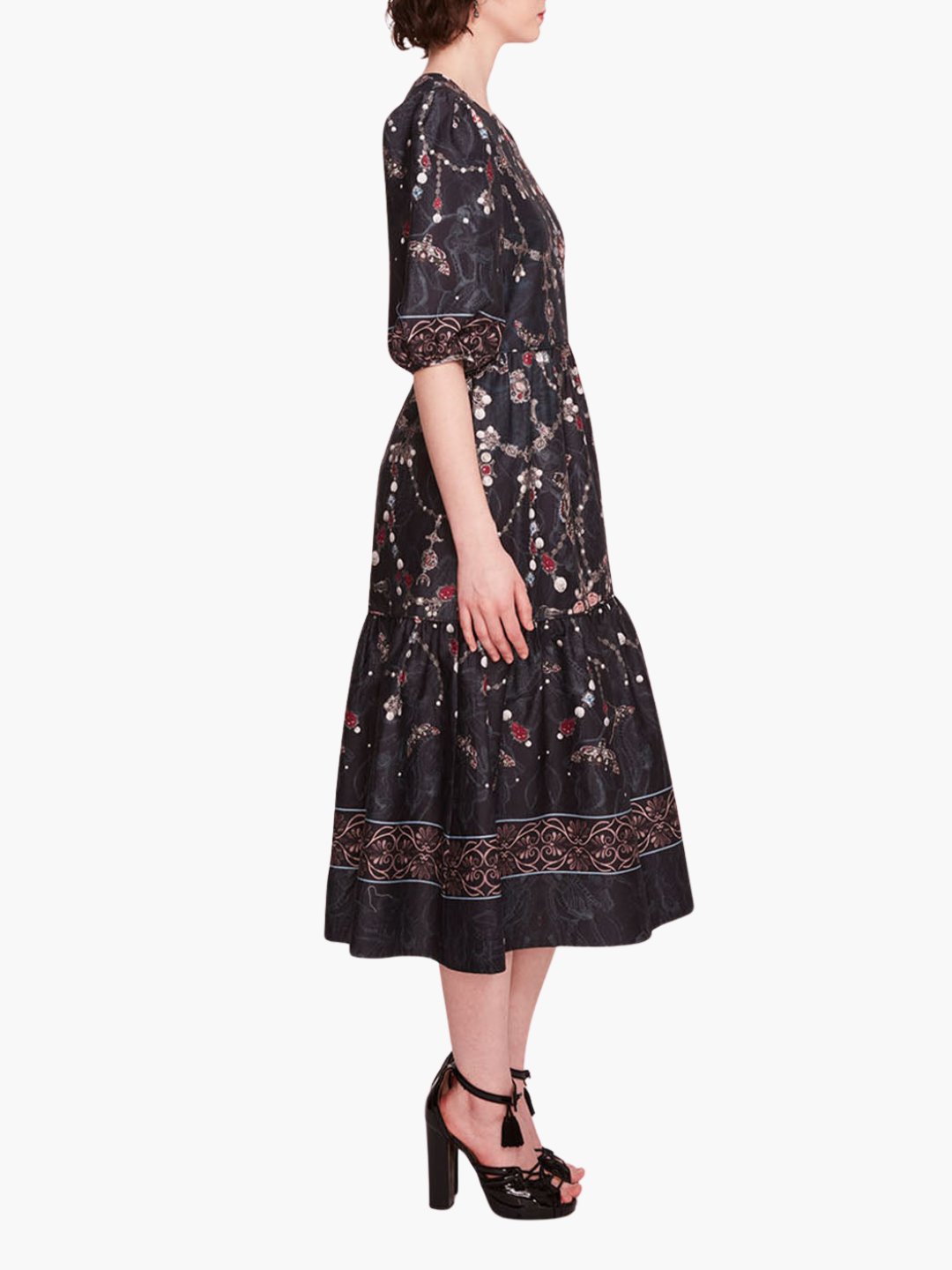 Printed Poplin Midi Dress