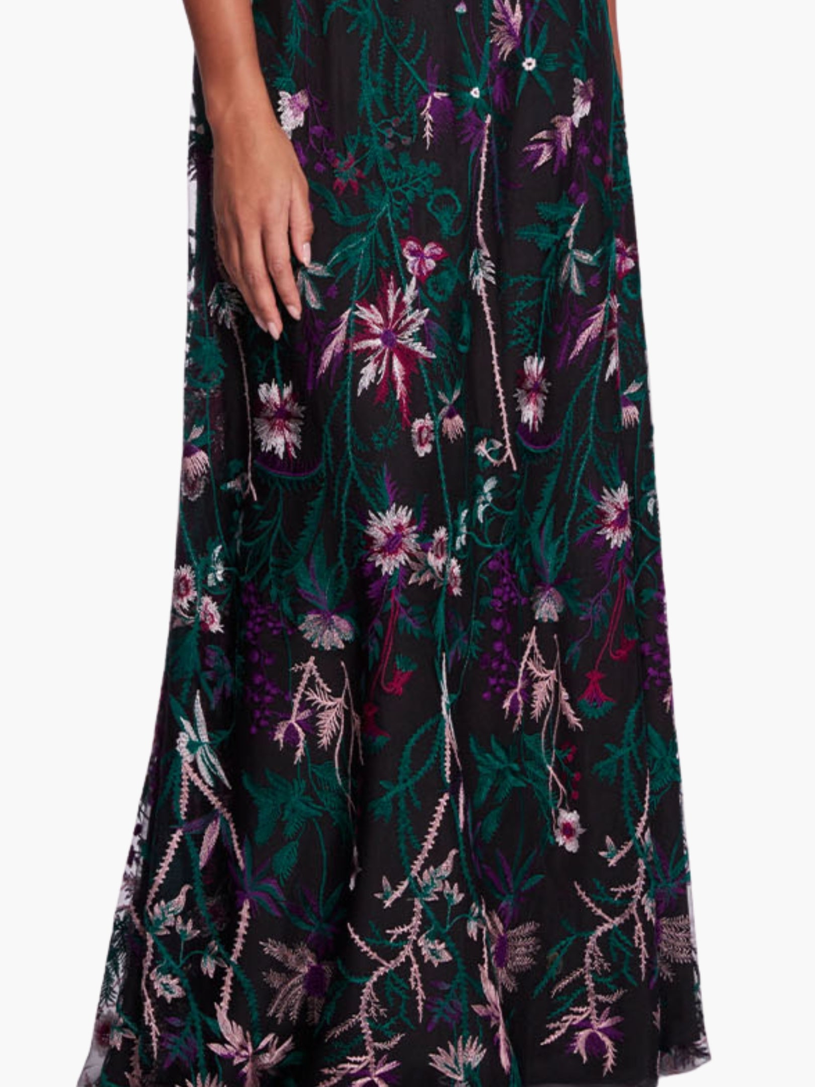 Keyhole Back Floral Gown