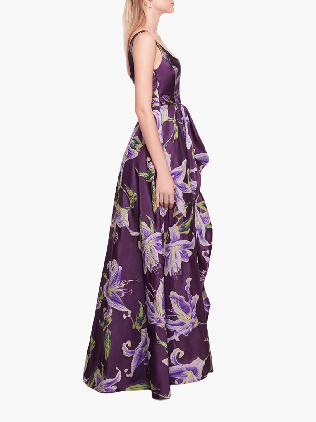 Square Neck Drape Ballgown