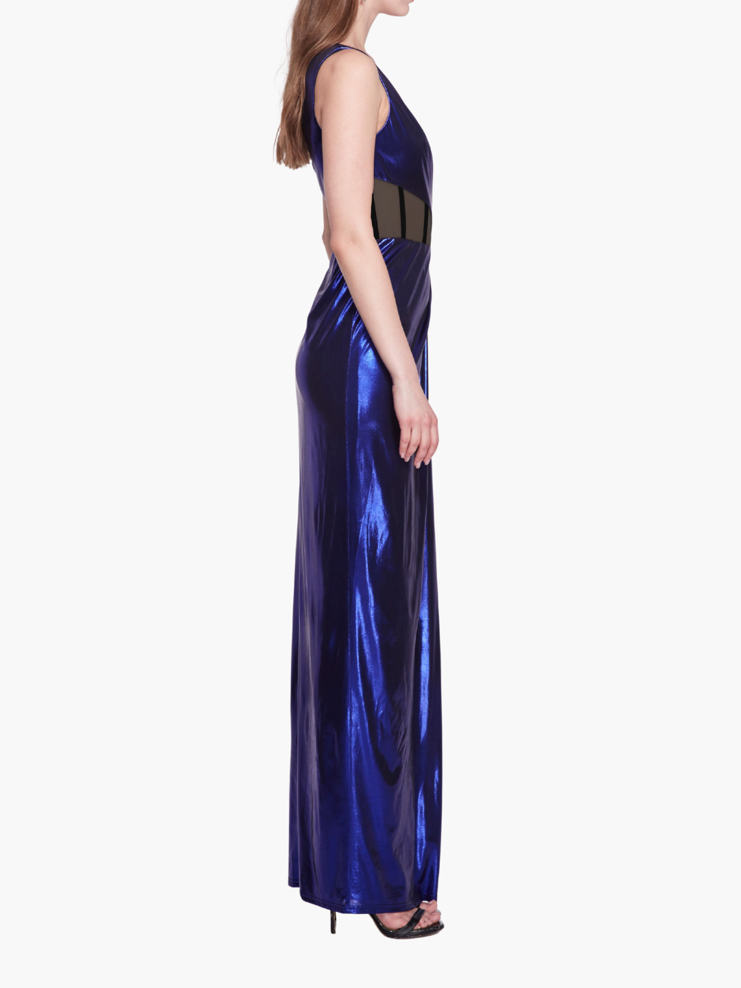 Side Cut-Out Foiled Gown