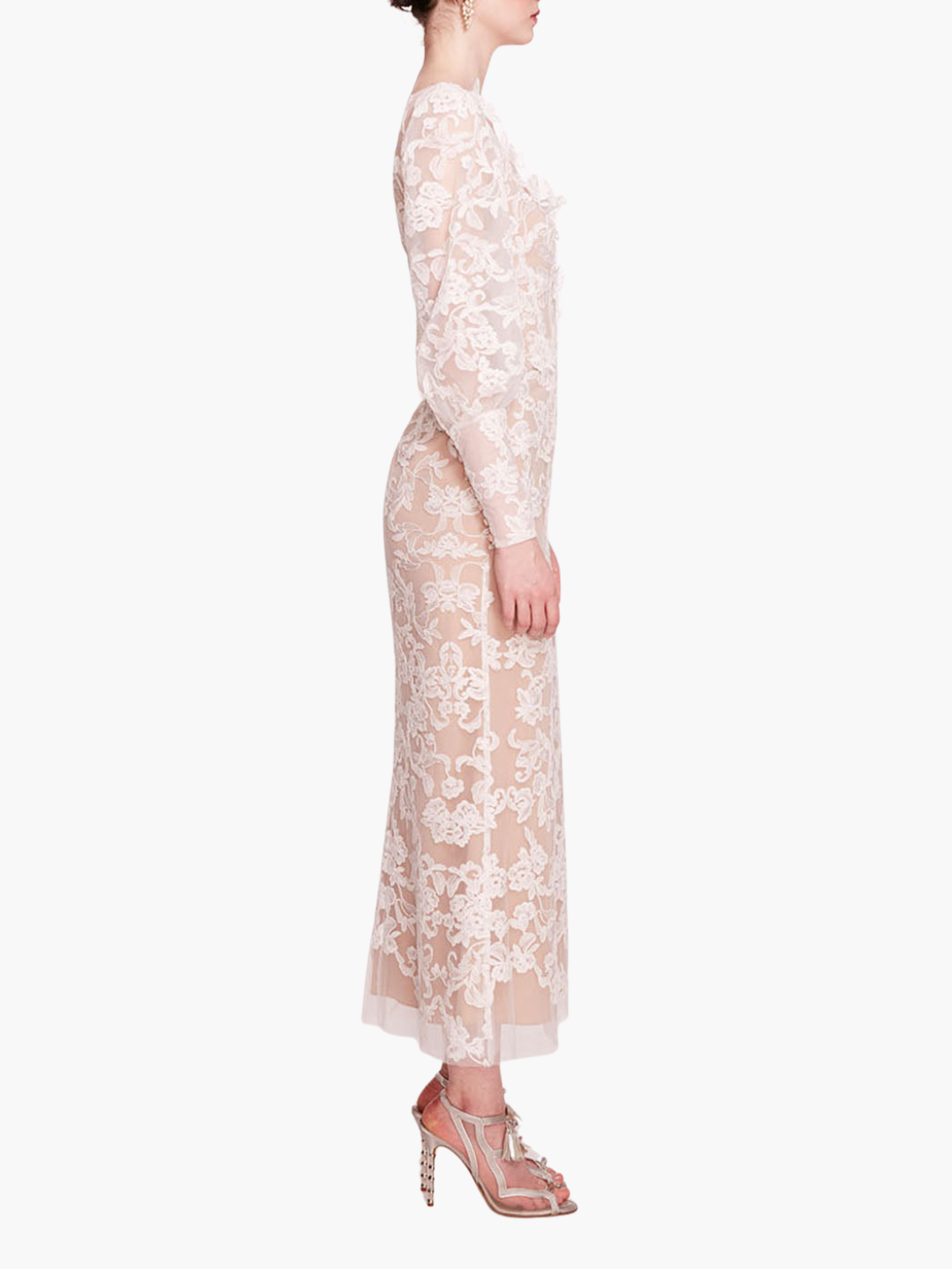 Long Sleeve Corded Midi Dress
