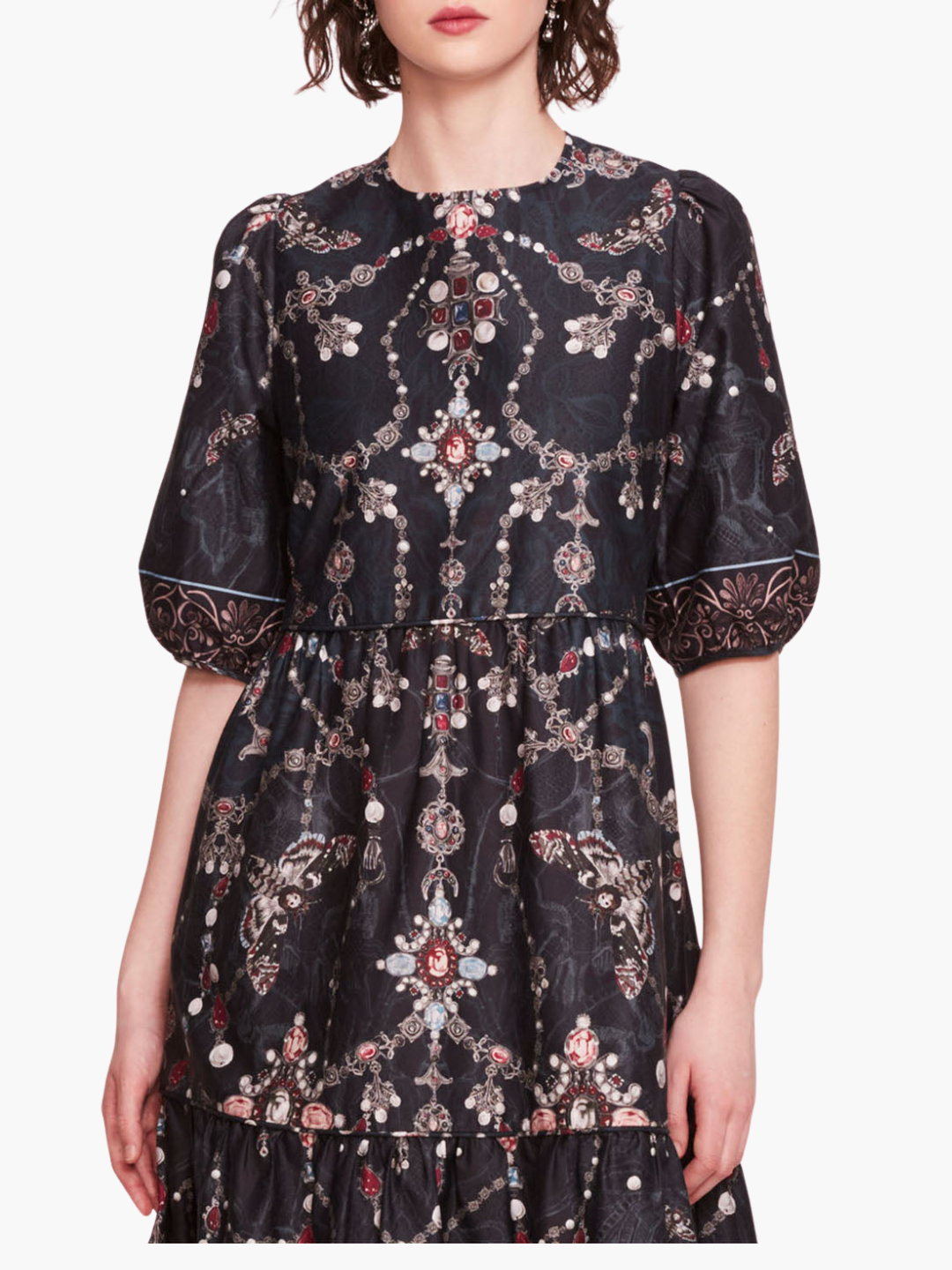 Printed Poplin Midi Dress