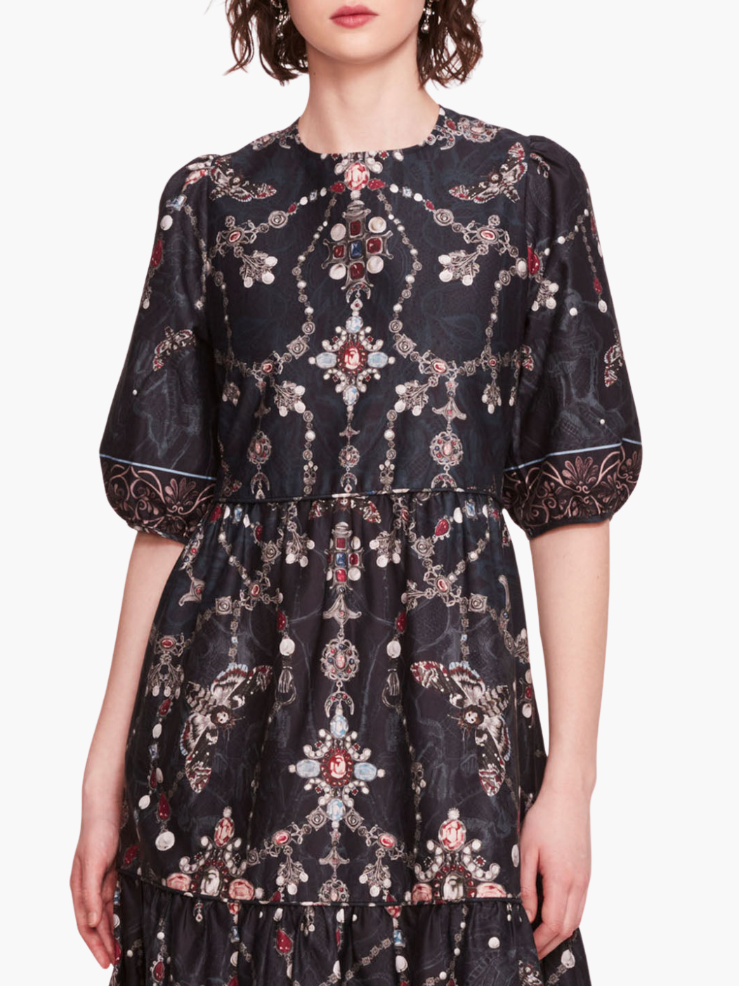 Printed Poplin Midi Dress