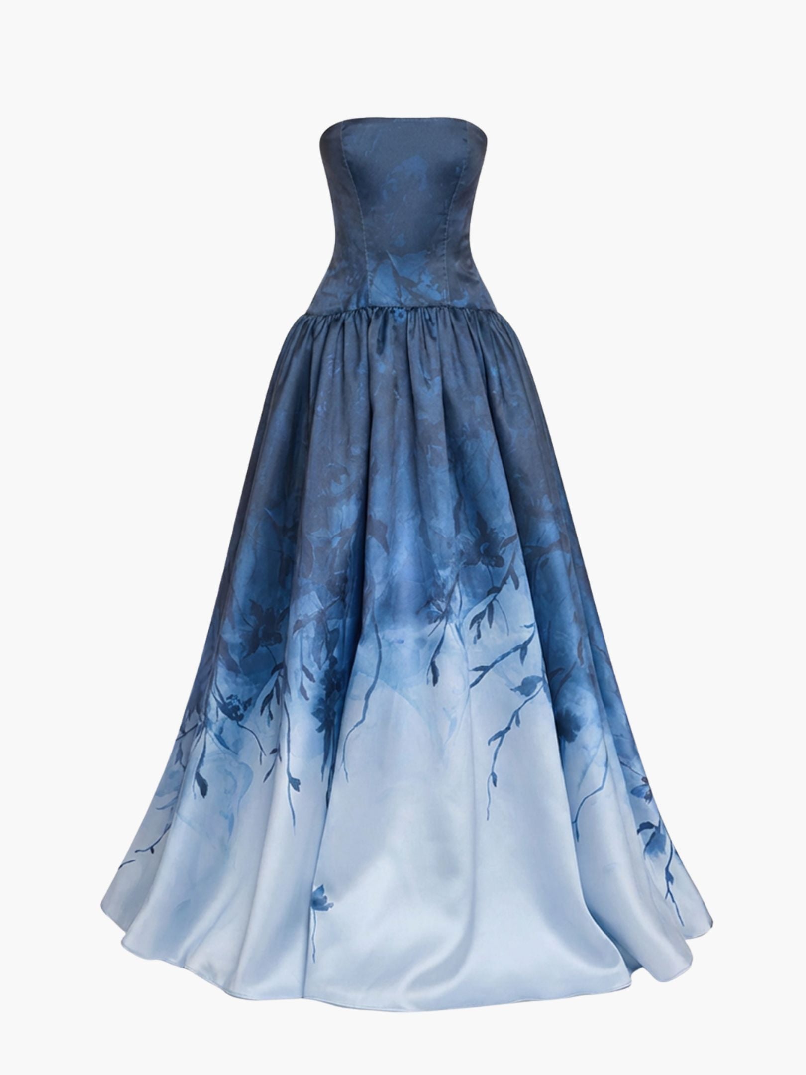 Floral Printed Mikado Gown