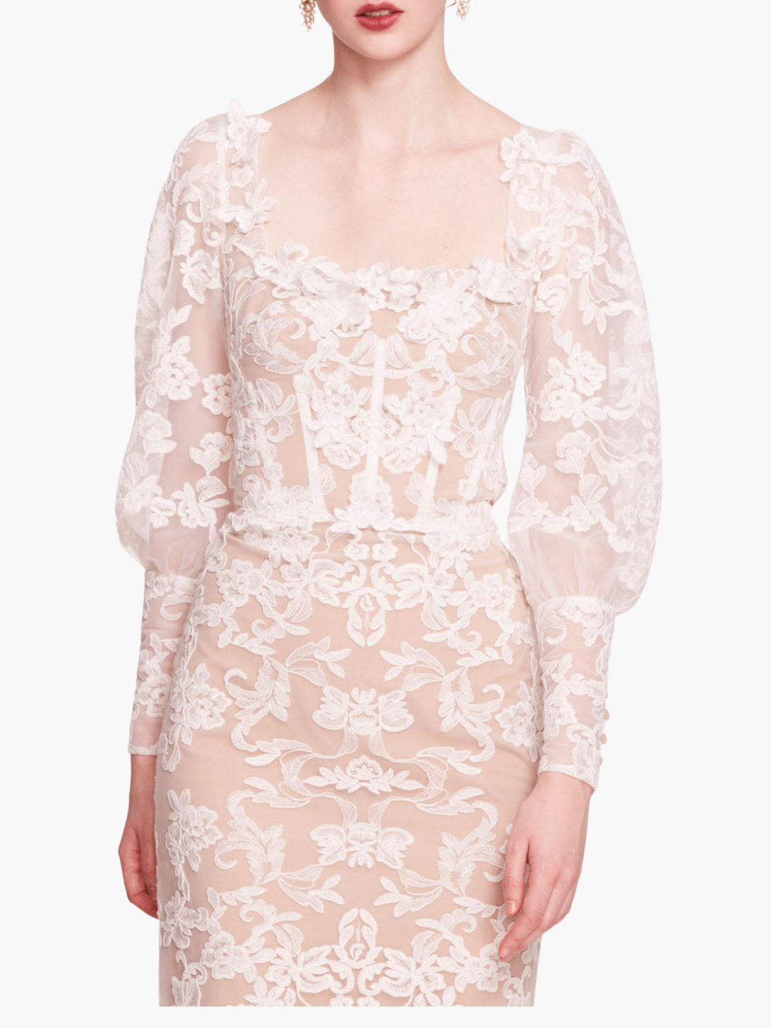 Long Sleeve Corded Midi Dress