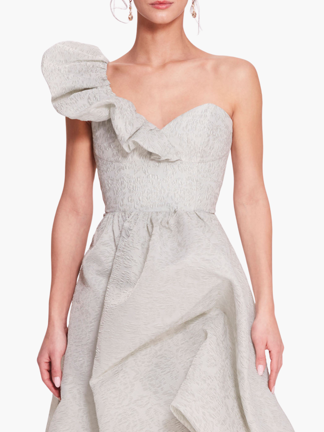Cloque Draped Gown