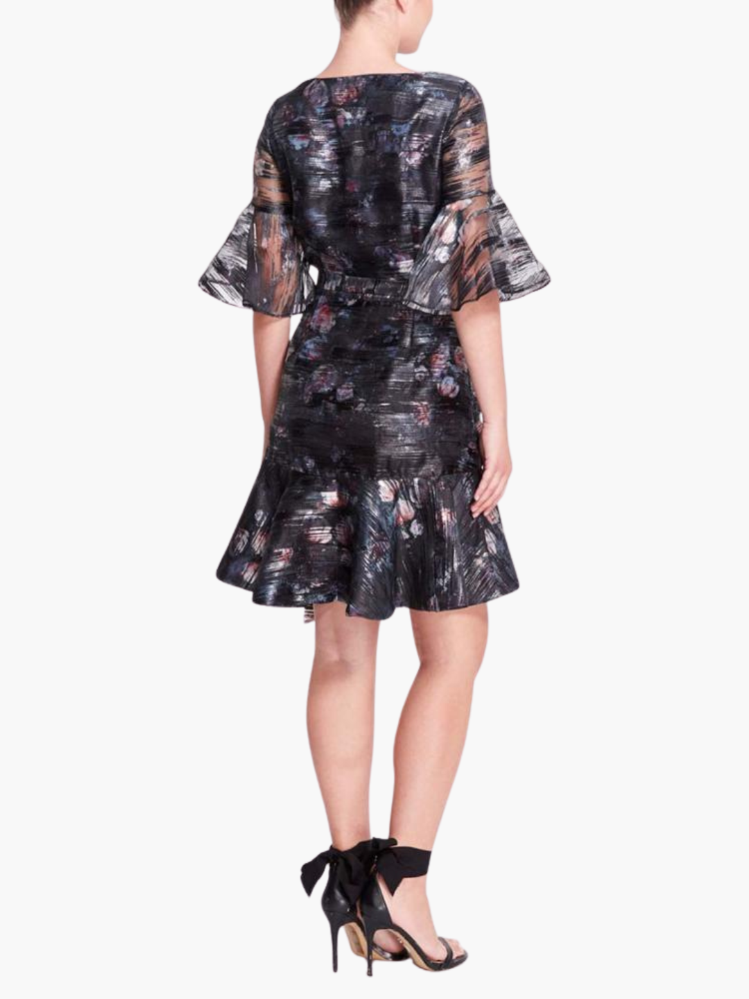 Printed Floral Fil Coupe Wrap Mini Dress