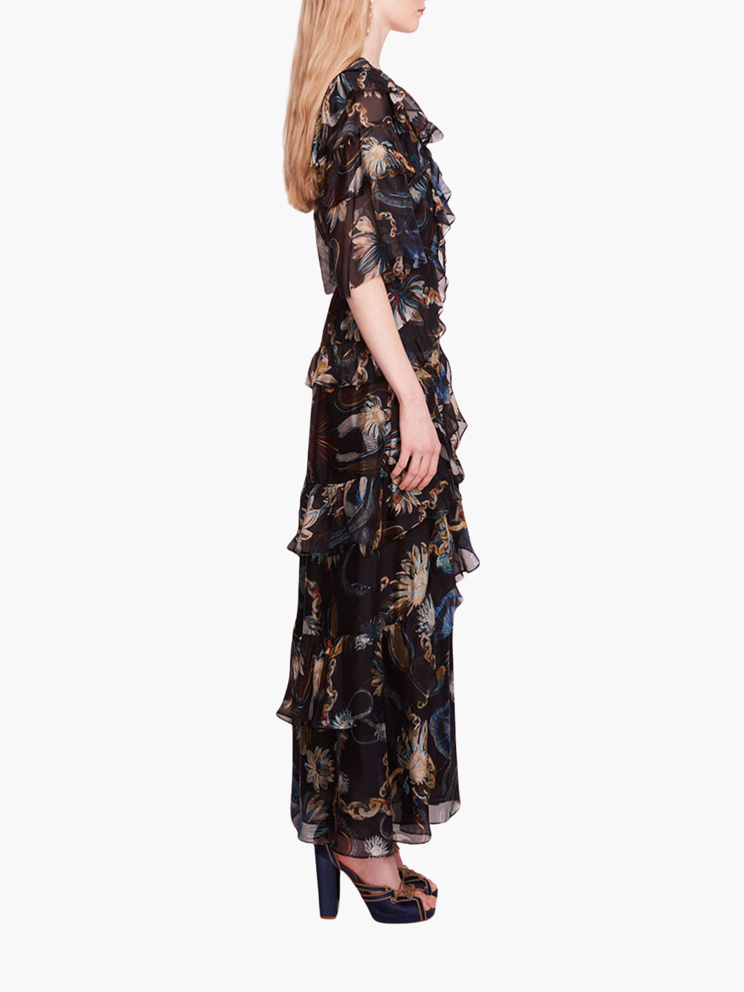 Silk Lily Flutter Midi Dress