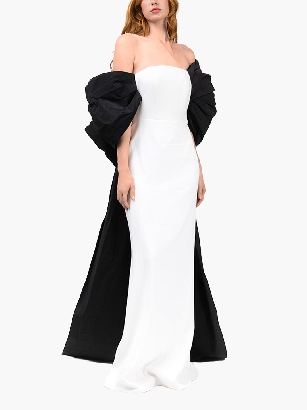 Taffeta Sleeve Column Gown