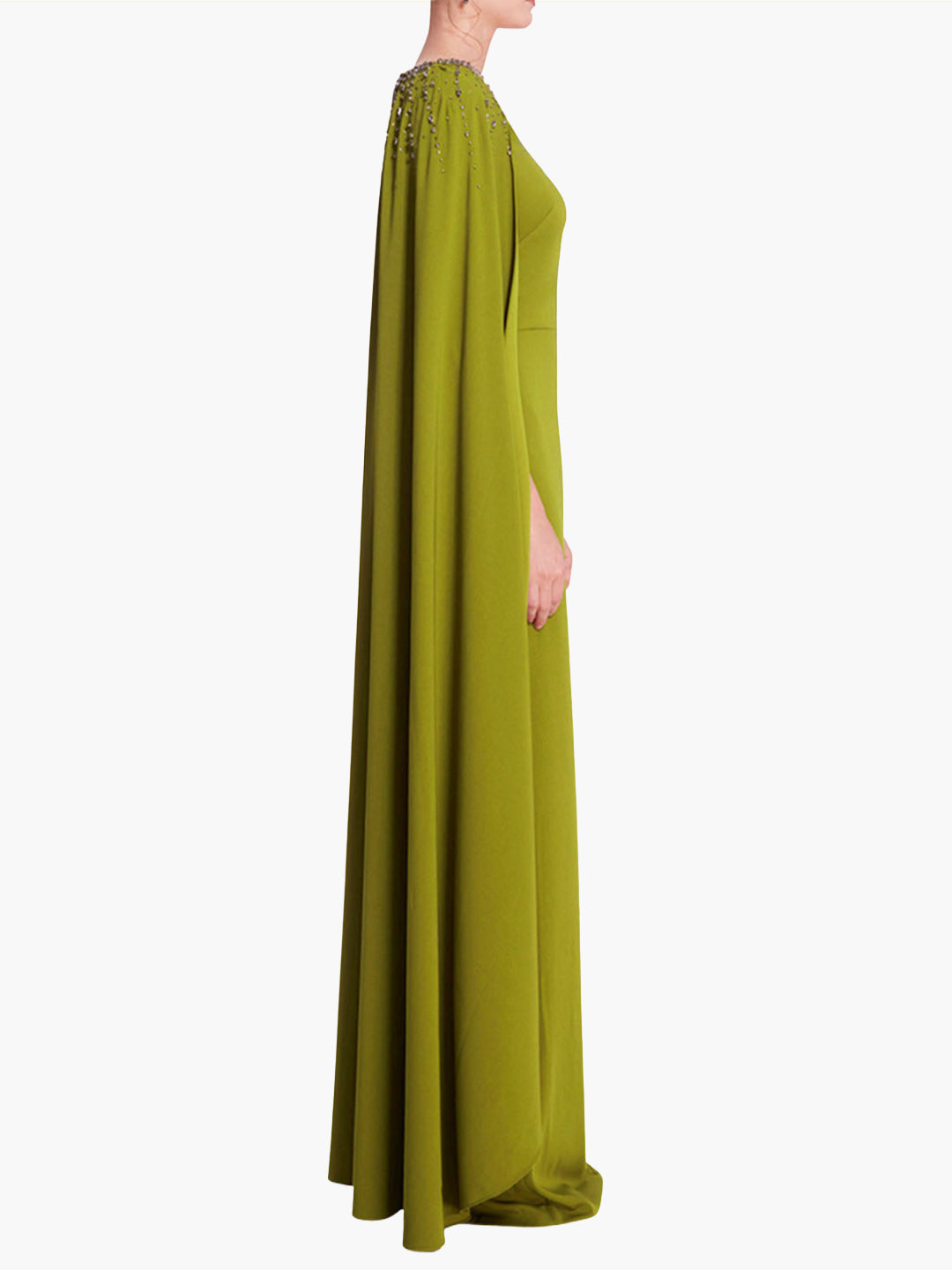 Embellished Cape Gown