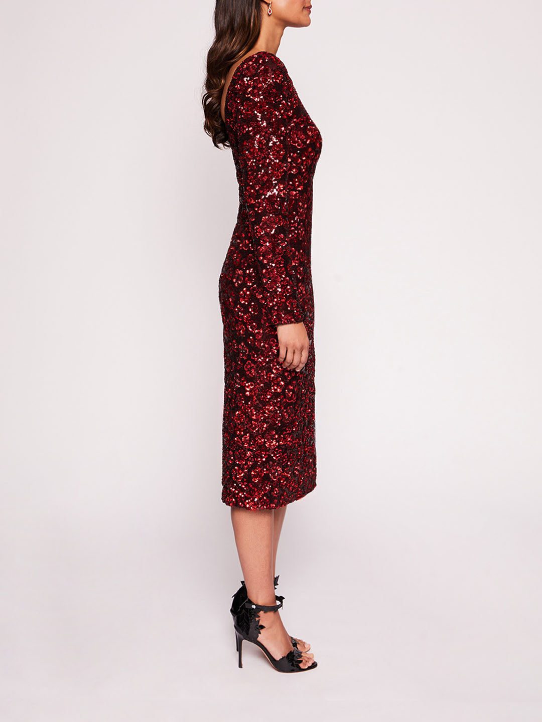 Sequin Bouquets Midi Dress | Marchesa