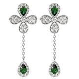 Floral White Gold Drop Earrings | Marchesa