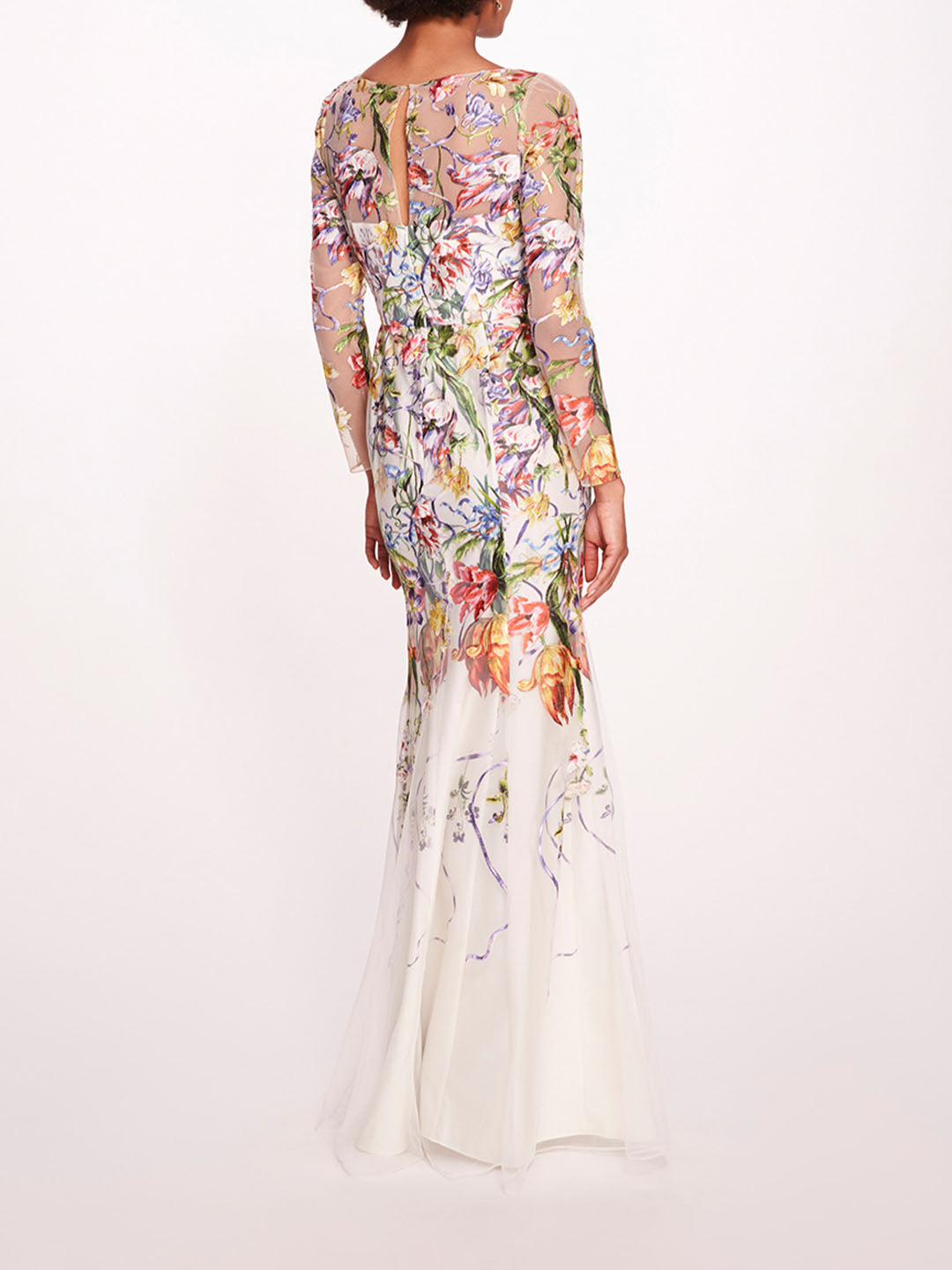 Ribbons Long Sleeve Gown