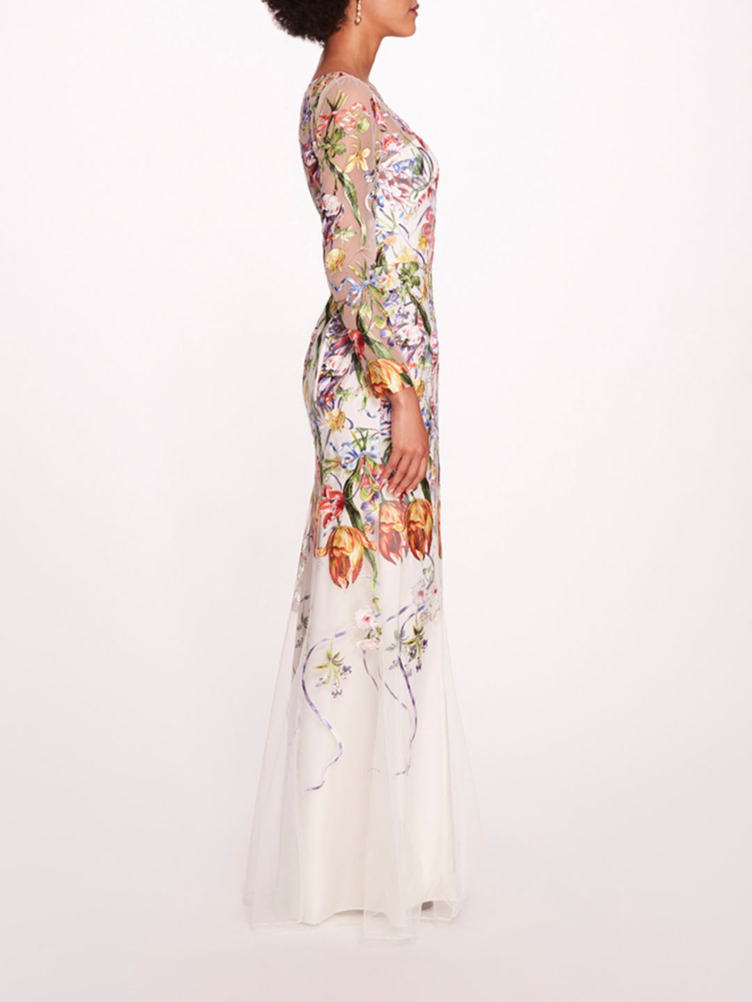 Ribbons Long Sleeve Gown