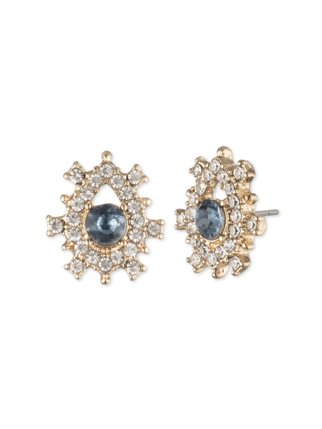 Poised Denim Button Earring