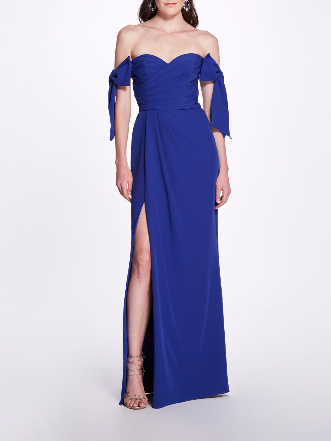 Off Shoulder Bow Sleeve Gown | Marchesa