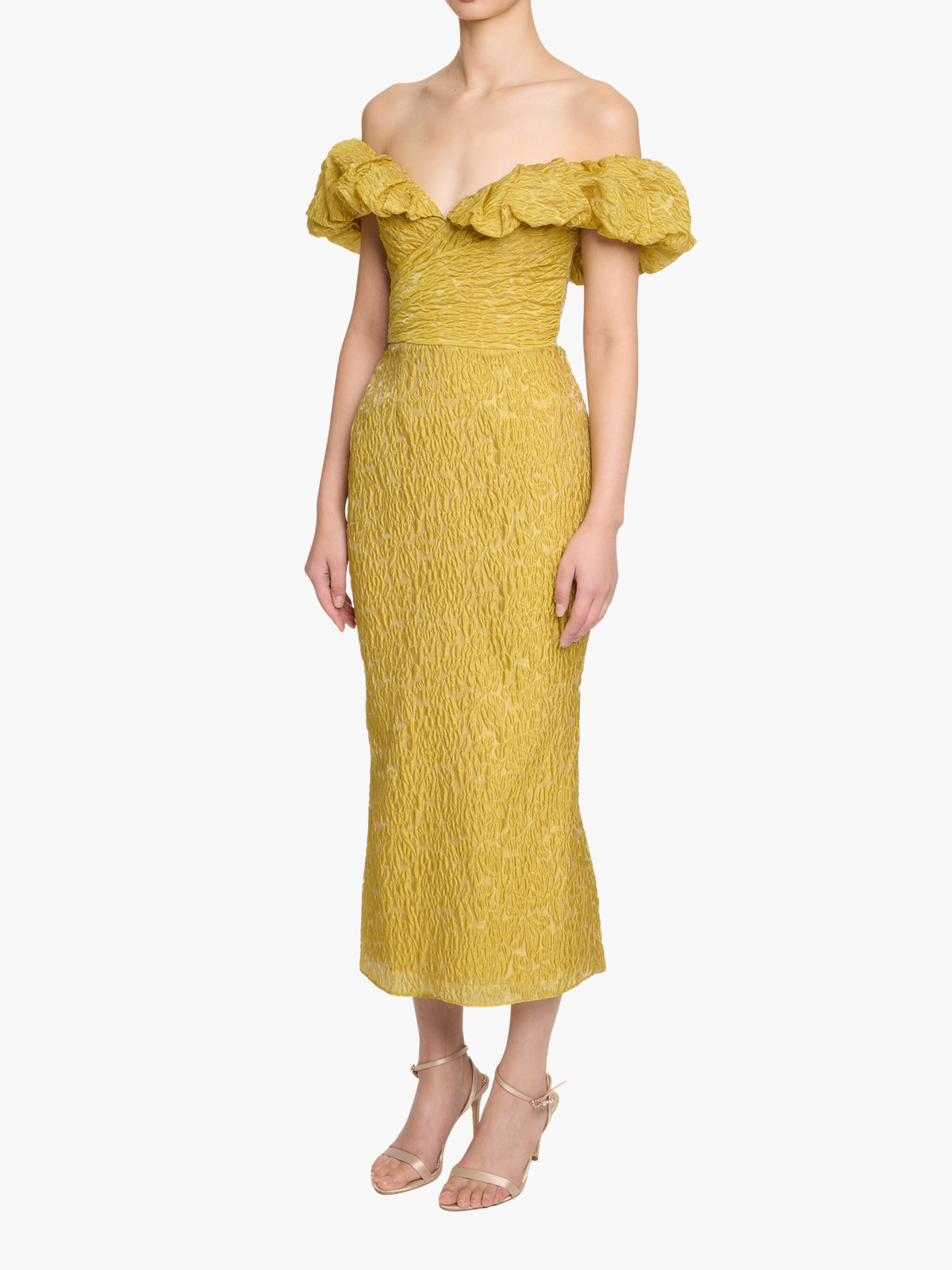 Off-the-Shoulder Cloqué Cocktail Dress