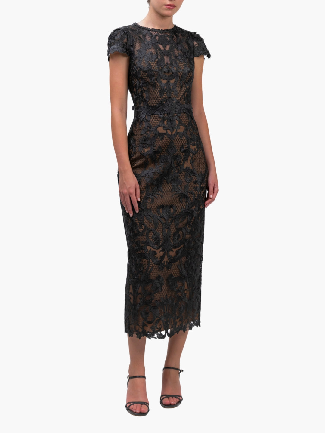 Nocturnes Lace Midi Dress | Marchesa Nocturnes Lace Midi Dress | Marchesa
