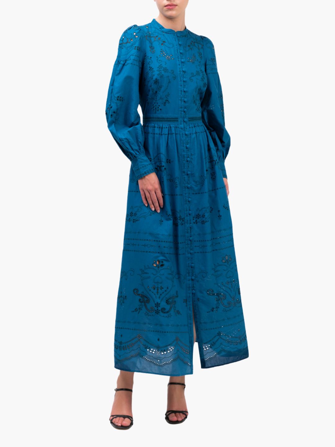 Embroidered Cotton Voile Tiered Maxi Dress | Marchesa Embroidered Cotton Voile Tiered Maxi Dress | Marchesa