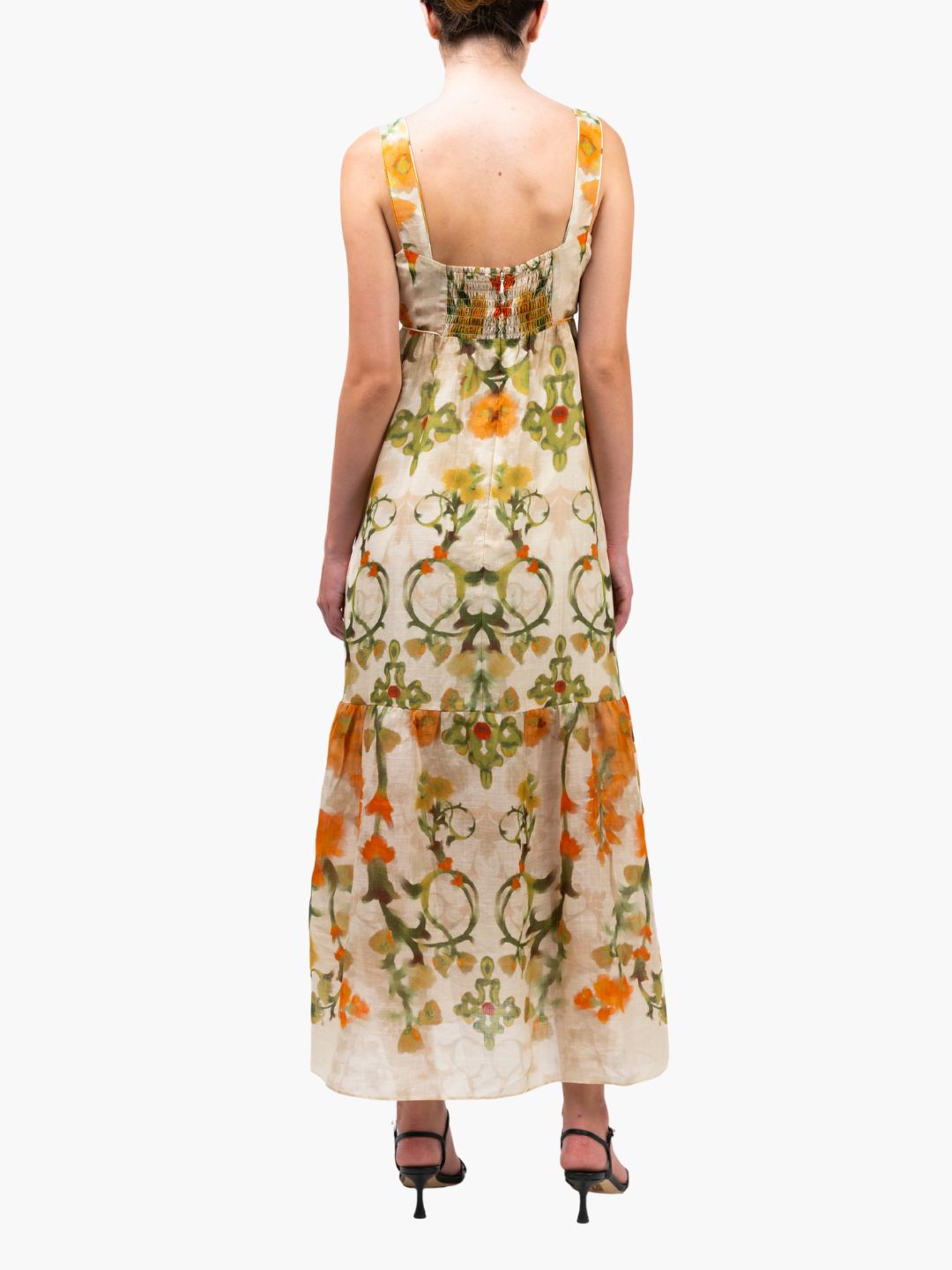 Ramie Square Neck Maxi Dress