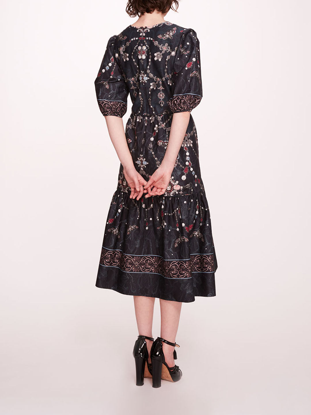 Printed Poplin Midi Dress | Marchesa