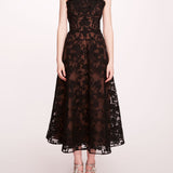 Strapless Corded Midi Dress