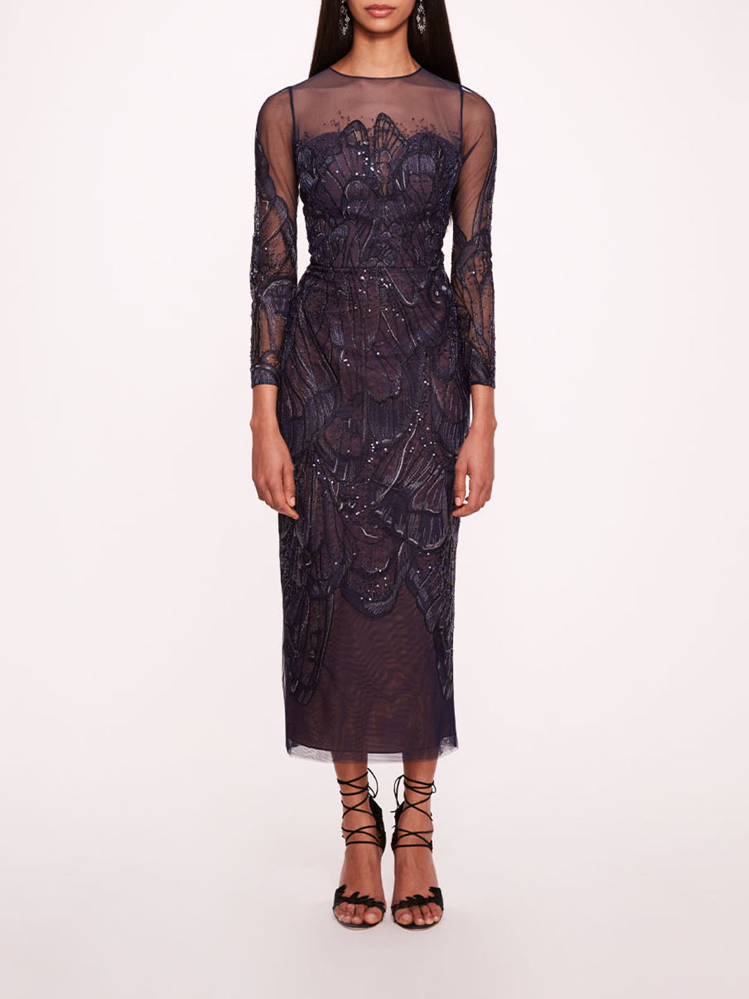 Winged Symphony Midi Dress | Marchesa