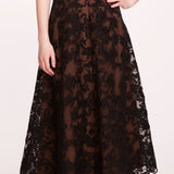 Strapless Corded Midi Dress