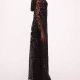 Sequin Lattice Cape Gown | Marchesa