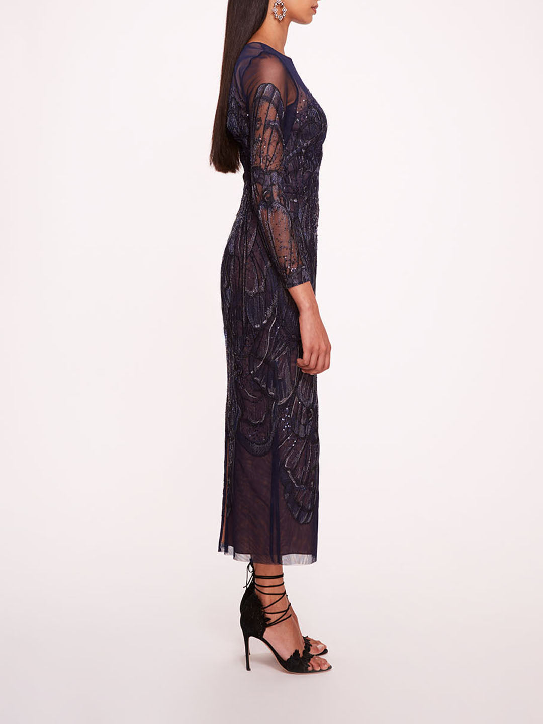 Winged Symphony Midi Dress | Marchesa