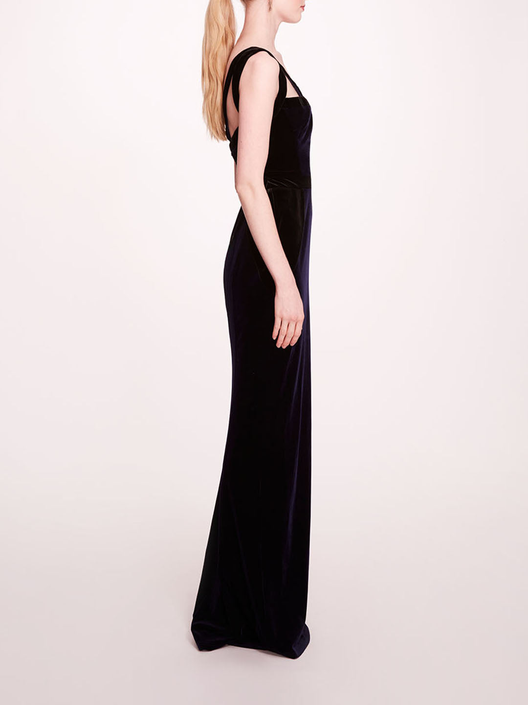 Sleeveless Velvet Column Gown | Marchesa