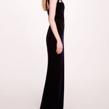 Sleeveless Velvet Column Gown | Marchesa