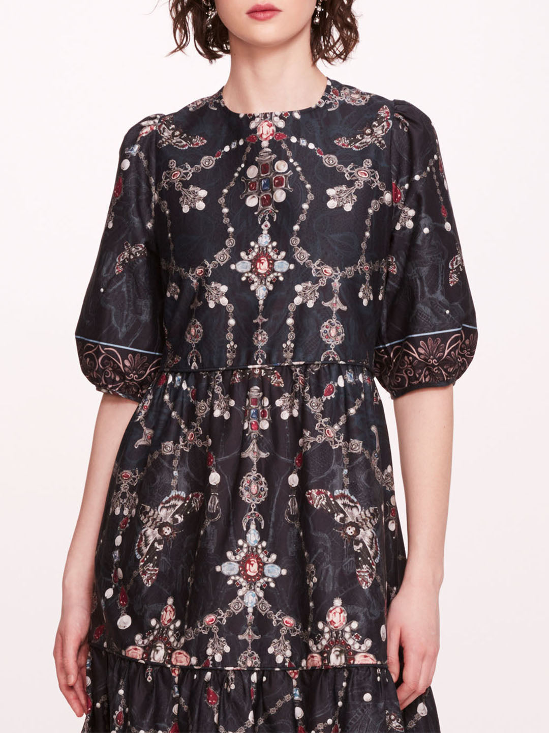 Printed Poplin Midi Dress | Marchesa