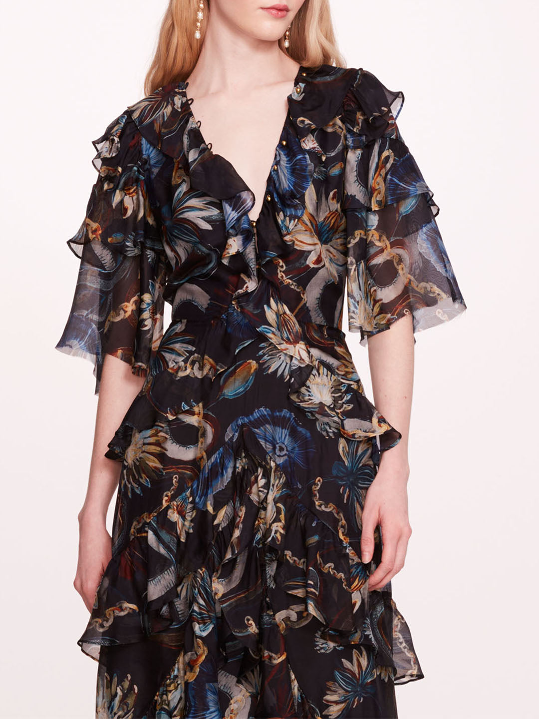 Silk Lily Flutter Dress | Marchesa