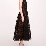 Strapless Corded Midi Dress