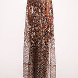 Sequin Lattice Cape Gown | Marchesa